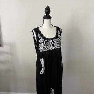 Black with white embellishments dress